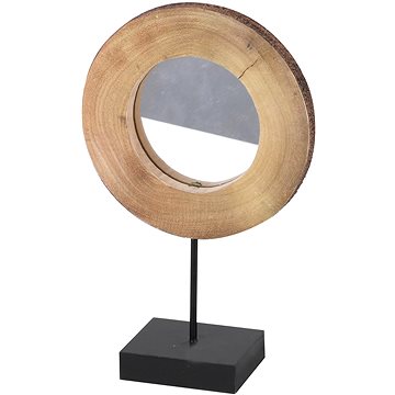 

DOCHTMANN Designové zrcadlo kulaté, dřevo a kov 31 × 19 × 8 cm