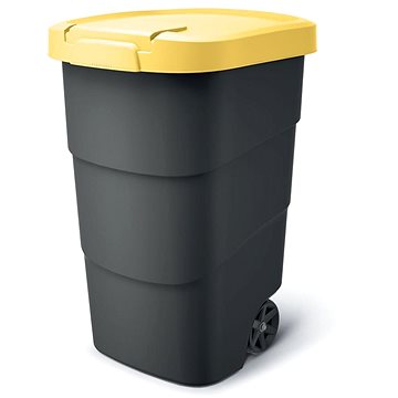 

Prosperplast Popelnice Wheeler 95 l antracit se žlutým víkem