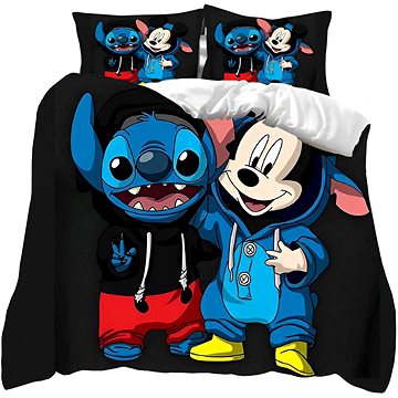 

Excellent Trojdílná souprava povlečení 135 × 200 cm - Stitch a Mickey mouse