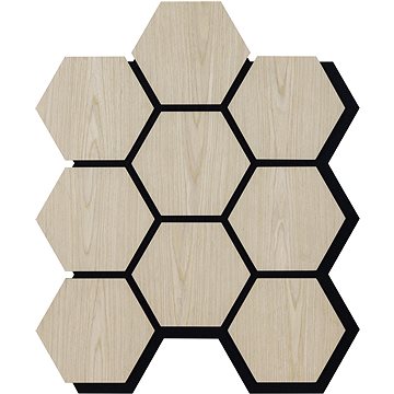 

ALFIstyle Akustický panel s dřevěnou dýhou - Hexagon - dekor dub světlý 79,8 × 66 cm