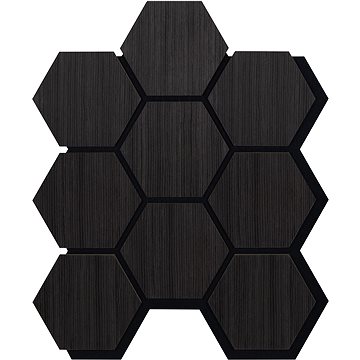 

ALFIstyle Akustický panel s dřevěnou dýhou - Hexagon - dekor dub černý 79,8 × 66 cm