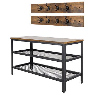 Ruhhy 27037 Regál na boty s lavicí a věšákem 73 cm