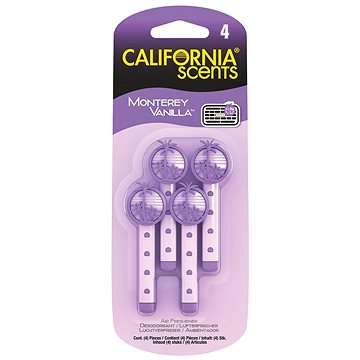 

California Scents Vent Stick Monterey Vanilla - Vanilka, vonné kolíčky 4 ks