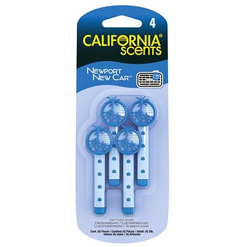 

California Scents Vent Stick Newport New Car - Nové auto, vonné kolíčky 4 ks