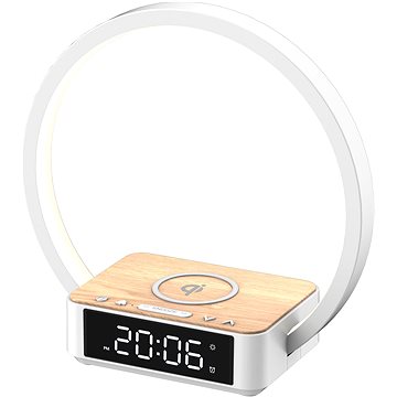 

WILIT B17Q LED Noční světlo s hodinami, bezdrátové nabíjení 10W