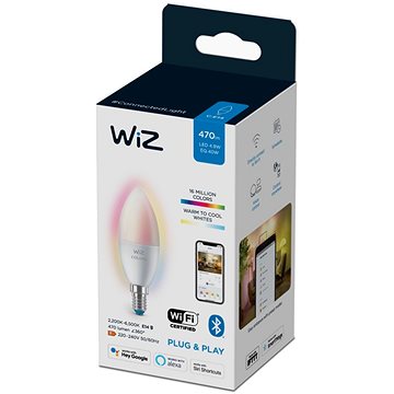 

Wi-Fi BLE 40W C37 E14 922-65 RGB 3CT/6