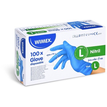 

Wimex Rukavice nitrilové modré bezpudrové L/100ks