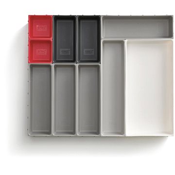 

JOSEPH JOSEPH Duo Blox 10 851676 Variabilní organizér do zásuvky šedý/červený