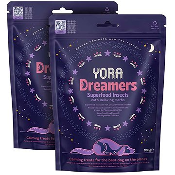 

YORA Dreamers pamlsky z hmyzu s bylinkami 2 × 100 g