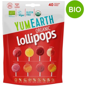

YumEarth BIO Ovocná lízátka - mix 8 příchutí 40 ks, 241 g