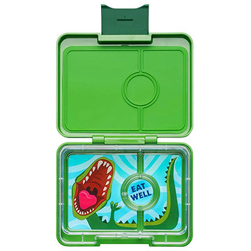 Yumbox Nepropustný svačinový box 3 sekce Snack - Jurassic Green Dinosaur
