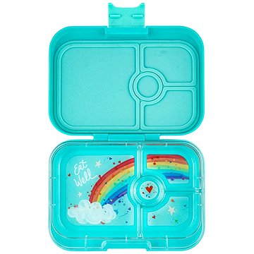 Yumbox Nepropustný svačinový box 4 sekce Panino - Misty Aqua Unicorn Tray