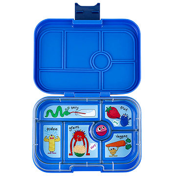 Yumbox Nepropustný svačinový box 6 sekcí Original - Surf Blue Funny Monsters
