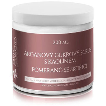 

Záhir cosmetics Arganový cukrový scrub s kaolínem 200 ml pomeranč se skořicí