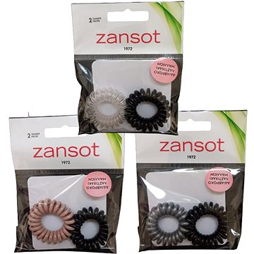 

Zansot 3× spirálové elastické voděodolné gumičky do vlasů 2 ks vicebarevné 1