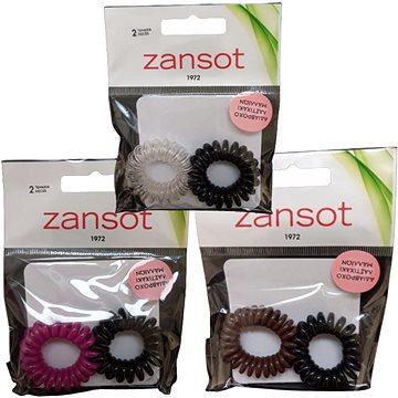 

Zansot 3× spirálové elastické voděodolné gumičky do vlasů 2 ks vicebarevné 2