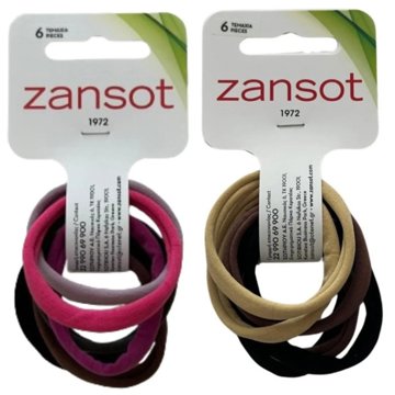 

Zansot 2× elastické gumičky do vlasů, jemná tkanina, 6 ks, vícebarevné 2