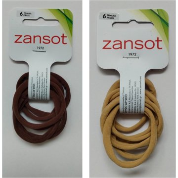 

Zansot 2× elastické gumičky do vlasů, jemná tkanina, 6 ks, hnědá + běžová