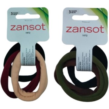 

Zansot 2× elastické gumičky do vlasů, jemná tkanina, 3 ks, vícebarevné 1