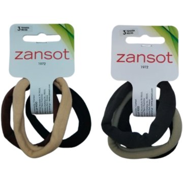 

Zansot 2× elastické gumičky do vlasů, jemná tkanina, 3 ks, vícebarevné 2