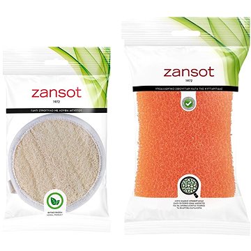 

ZANSOT Řecká anticelulitivní tělová houba + kulatá rukavice s egyptskou lufou