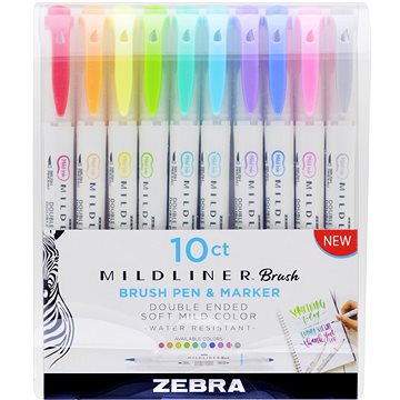 

ZEBRA Mildliner štětcové - sada 10 barev