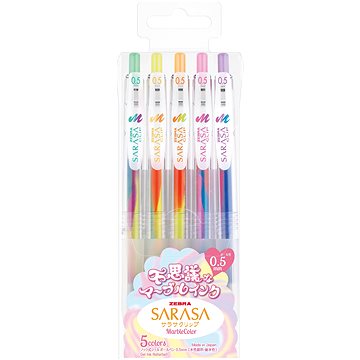 

ZEBRA PEN Sarasa Clip Gel Marble - sada 5 ks