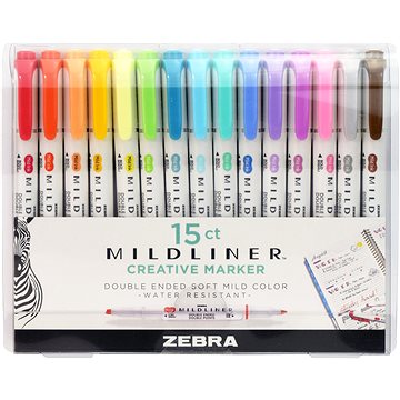 

ZEBRA PEN Mildliner oboustranný - sada 15 ks