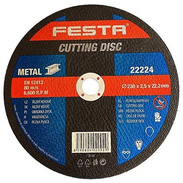 

Kotouč na kov řezný O 230 x 2.5 x 22,2 mm, FESTA