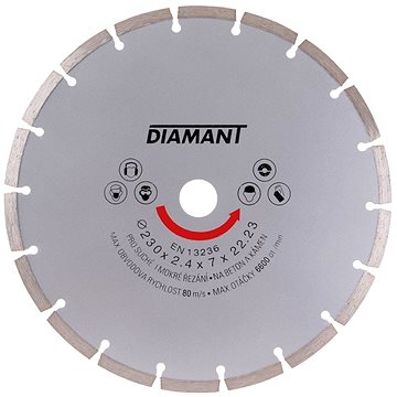 

Kotouč diamantový segment O 230 x 22.2 mm, DIAMANT