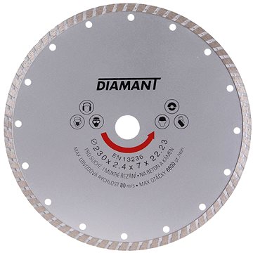 

Kotouč diamantový turbo O 230 x 22.2 mm, DIAMANT