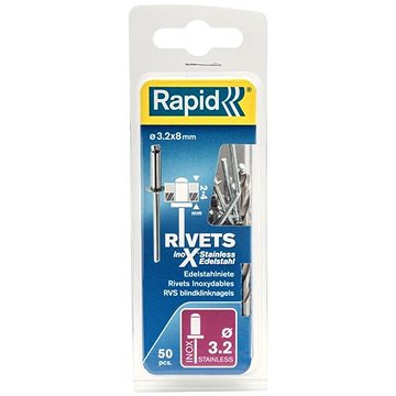 

Nýty nerezové INOX, 3,2 x 8 mm, 50 ks, blistr, RAPID
