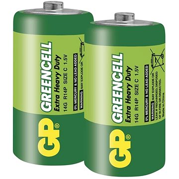 

GP Zinková baterie Greencell C (R14), 2 ks