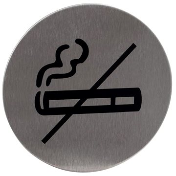 Znak rozlišovací &quot;Zákaz kouření&quot;, O 75 mm, samolepící, nerez - Příslušenství pro WC
