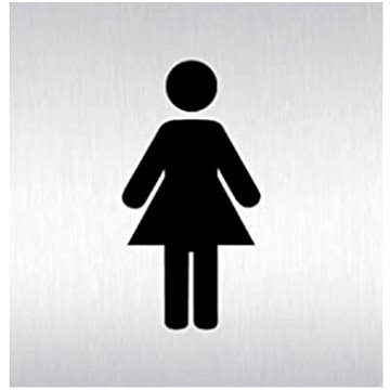 Znak rozlišovací &quot;WC-ženy&quot;, 60 x 60 mm, samolepící, nerez - Příslušenství pro WC