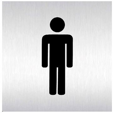 Znak rozlišovací &quot;WC-muži&quot;, 60 x 60 mm, samolepící, nerez - Příslušenství pro WC
