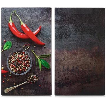 

ZELLER Skleněná řezací deska 30 × 52 cm 2 ks motiv chilli