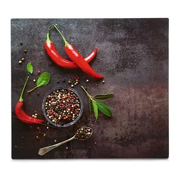 

ZELLER Skleněná řezací deska 56 × 50 cm motiv chilli