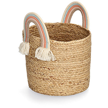 

ZELLER Úložný box kulatý motiv Duha bavlna a mořská tráva 30 × 30 cm
