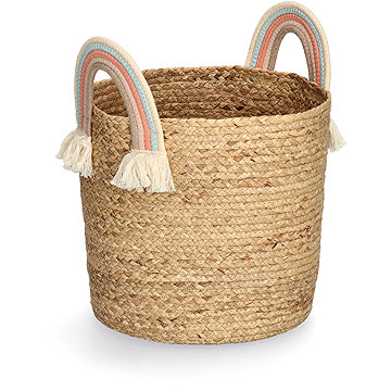 

ZELLER Úložný box kulatý motiv Duha bavlna a mořská tráva 35 × 34 cm