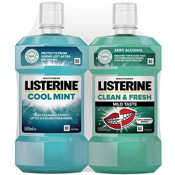 

LISTERINE CoolMint 500 ml + Clean &Fresh 500 ml