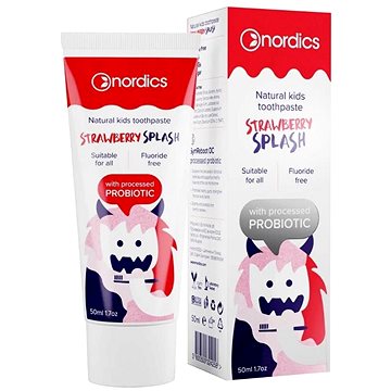 

NORDICS přírodní dětská pasta jahoda s probiotiky (1 rok+), 50 ml