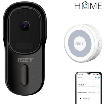 

iGET HOME Doorbell DS1 Black + Chime CHS1 White - set videozvonku a reproduktoru