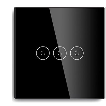 

iQtech Millennium, WiFi 3x NoN vypínač Smartlife, černý