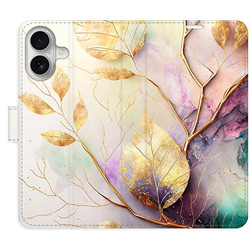 

iSaprio Flip pouzdro Gold Leaves 02 pro iPhone 16