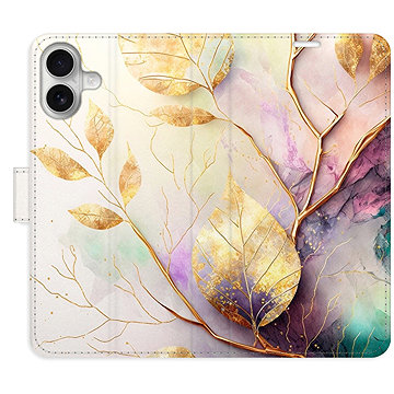 

iSaprio Flip pouzdro Gold Leaves 02 pro iPhone 16 Plus