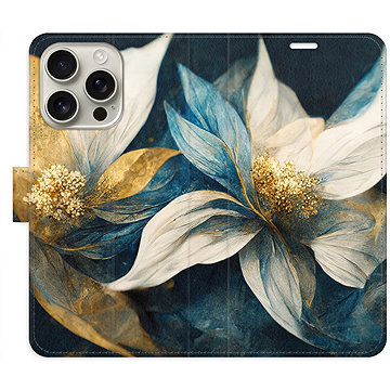 

iSaprio Flip pouzdro Gold Flowers pro iPhone 16 Pro
