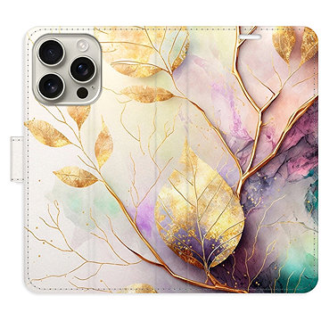 

iSaprio Flip pouzdro Gold Leaves 02 pro iPhone 16 Pro
