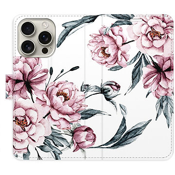 

iSaprio Flip pouzdro Pink Flowers pro iPhone 16 Pro