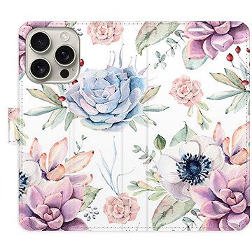 

iSaprio Flip pouzdro Succulents Pattern pro iPhone 16 Pro